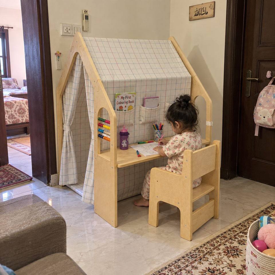 Customer photo of a child enjoying the Playfull Dream Wooden House